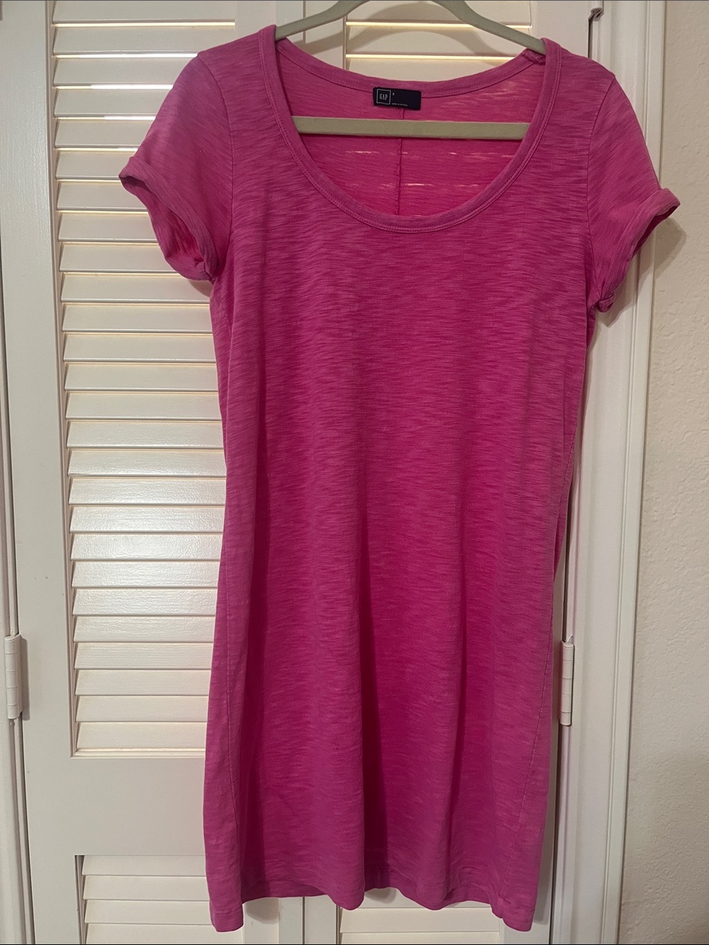 GAP Hot Pink Scoop Neck Tee Dress